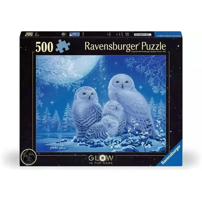 Owls in Moonlight 500 Piece Glow in the Dark Jigsaw Puzzle Ravensburger - for just $19.99! 