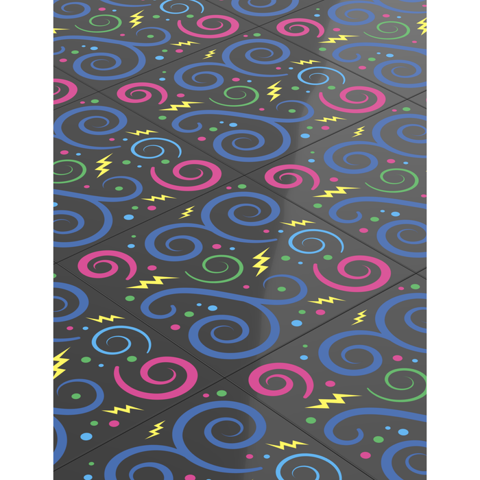 Custom 80's and 90's Arcade Carpet 6x6 Tiles (Swirls) Pack of 10 made with LEGO parts - Premium  - Just $24.99! Shop now at Retro Gaming of Denver