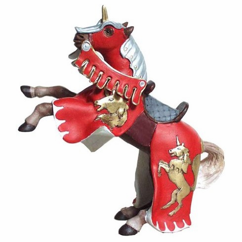 Papo France: Medieval - Reared Up Horse with Unicorn - Red - for just $8.99! 