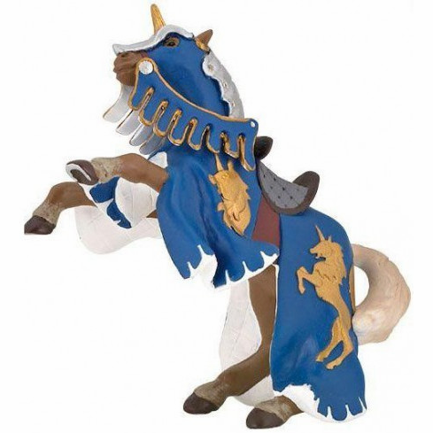 Papo France: Medieval - Reared Up Horse with Unicorn - Blue - for just $8.99! 