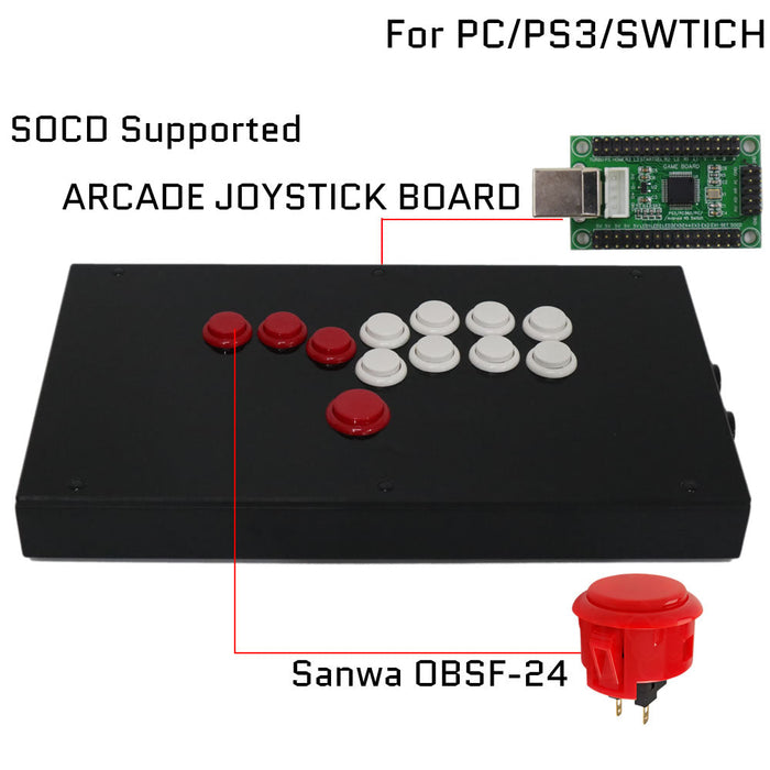 RAC-J800B All Buttons Leverless Arcade Joystick Fight Stick For PS5/PS4/PS3/Xbox/PC - Just $99.99! Shop now at Retro Gaming of Denver