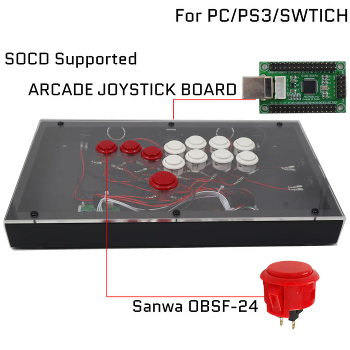 RAC-J800B All Buttons Leverless Arcade Joystick Fight Stick For PS5/PS4/PS3/Xbox/PC - Just $99.99! Shop now at Retro Gaming of Denver