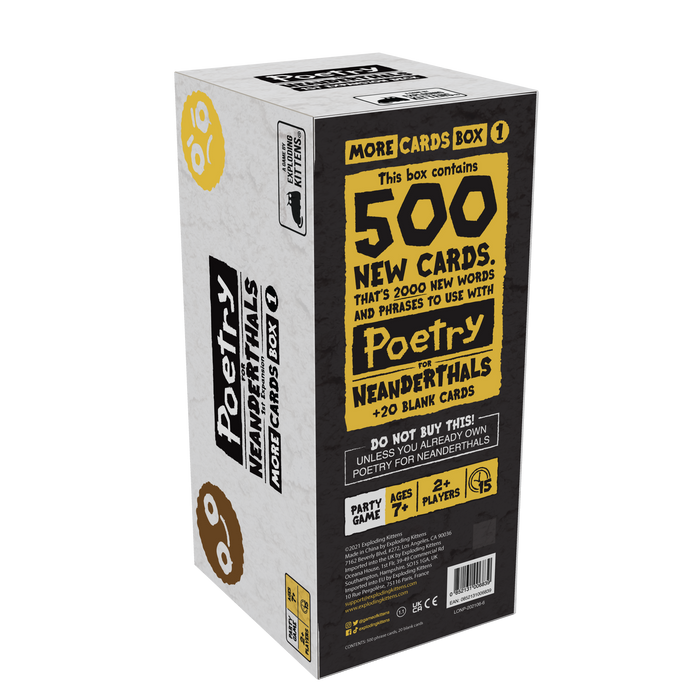 Poetry for Neanderthals: More Cards Box 1 - for just $14.99! 