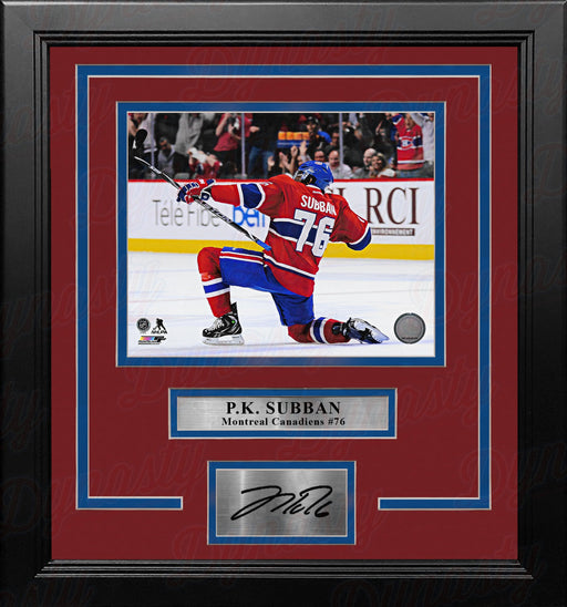 P.K. Subban Celebration Montreal Canadiens 8" x 10" Framed Hockey Photo with Engraved Autograph - for just $79.99! 