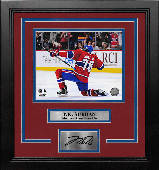 P.K. Subban Celebration Montreal Canadiens 8" x 10" Framed Hockey Photo with Engraved Autograph - for just $79.99! 