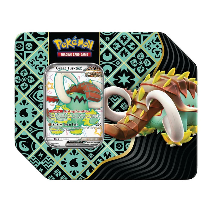 Pokemon: Scarlet & Violet - Paldean Fates - Tin - Shiny Great Tusk ex - for just $32.99! 