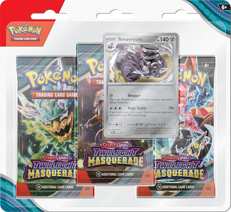 Pokemon: Scarlet & Violet - Twilight Masquerade - 3-Booster Blister Pack - Revavroom - for just $15.99! 