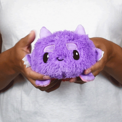 TeeTurtle Reversible Fuzzy Monster: Purple/Red (Mini) - Premium Toys and Collectible - Just $16.99! Shop now at Retro Gaming of Denver