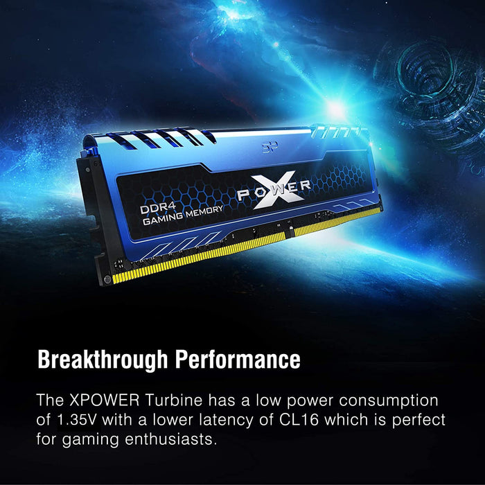 Silicon Power Turbine Gaming DDR4 3000MT/s (PC4 24000) 16GB(1x16GB) 1.35V Desktop Unbuffered DIMM - for just $114.97! 