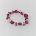 Pink Fuchsia Gold Flower Dice Bracelet - for just $30! 