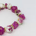Pink Fuchsia Gold Flower Dice Bracelet - for just $30! 