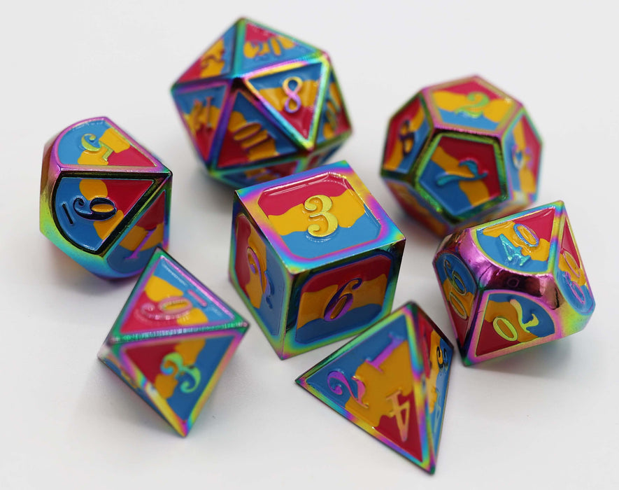 Pansexual Pride Flag - Metal RPG Dice Set - for just $54.99! 