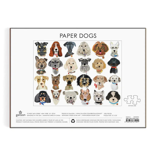 Paper Dogs 1000 Piece Jigsaw Puzzle Galison - for just $19.99! 