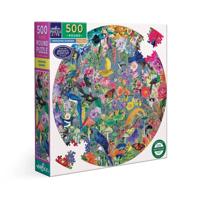 Paradise Garden 500 Piece Round Jigsaw Puzzle eeBoo - for just $26.99! 