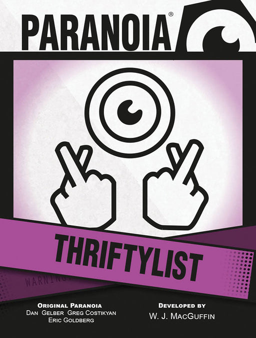 Paranoia: Thriftylist Card Deck - for just $14.99! 