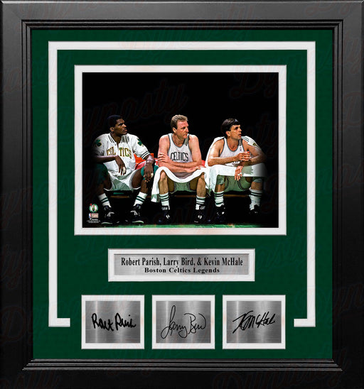 Robert Parish, Larry Bird & Kevin McHale Celtics 8x10 Framed Blackout Photo with Engraved Autographs - for just $79.99! 