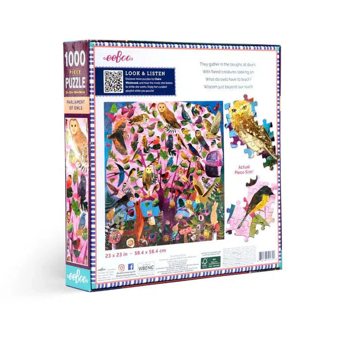 Parliament of Owls 1000 Piece Jigsaw Puzzle eeBoo - for just $26.99! 