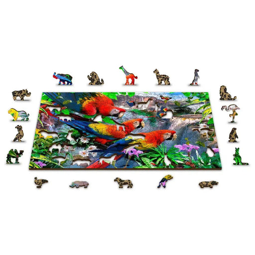Parrot Island 150 Piece Wood Jigsaw Puzzle Wooden City - for just $19.99! 