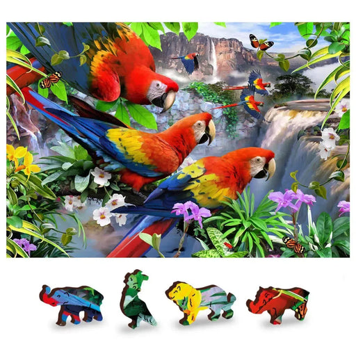 Parrot Island 150 Piece Wood Jigsaw Puzzle Wooden City - for just $19.99! 