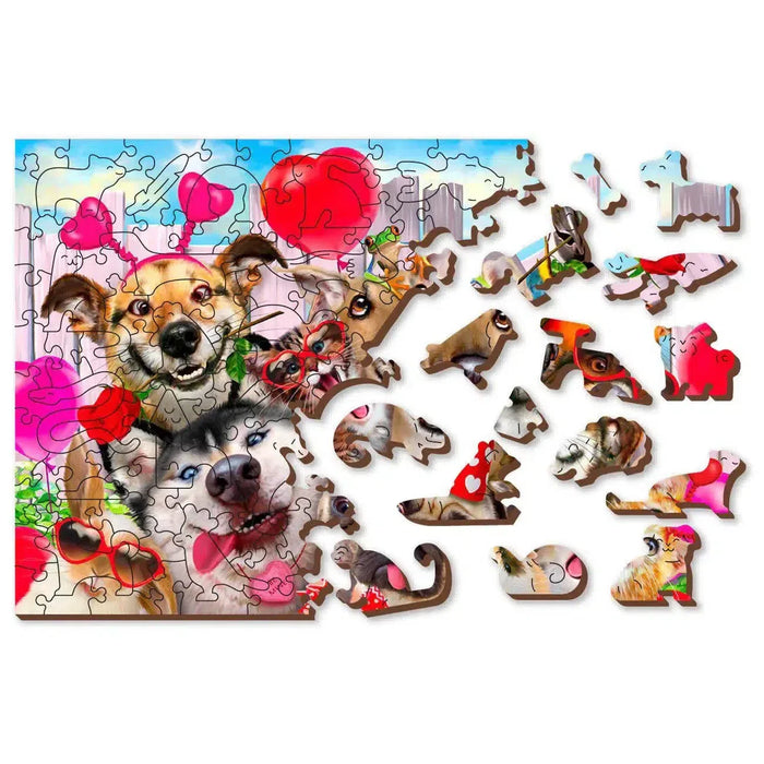 Party Time 300 Piece Wood Jigsaw Puzzle Wooden City - for just $24.99! 