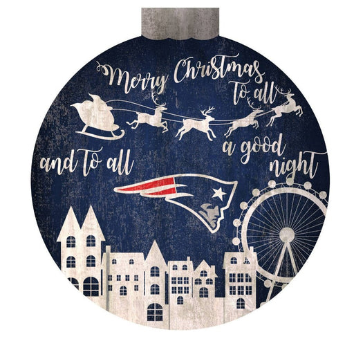 New England Patriots 12" Christmas Village Wall Art Wood Sign - for just $12.99! 