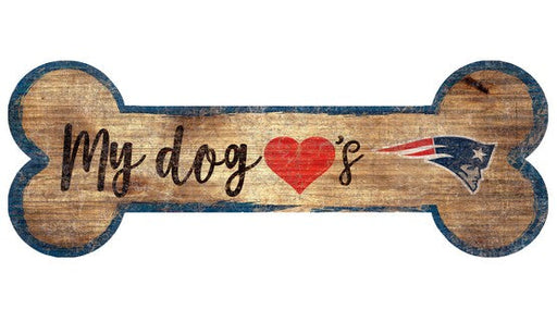 New England Patriots Football Dog Bone Wooden Sign - for just $12.99! 