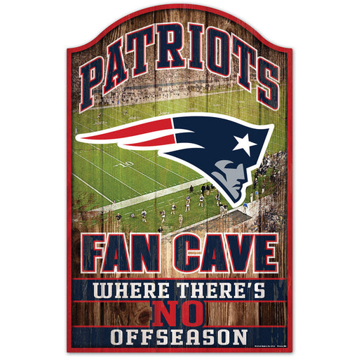 New England Patriots Fan Cave 11" x 17" Wood Sign - for just $29.99! 