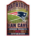New England Patriots Fan Cave 11" x 17" Wood Sign - for just $29.99! 