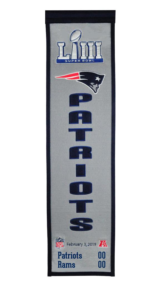 New England Patriots Super Bowl LIII Champions Score NFL Heritage Banner - for just $34.99! 