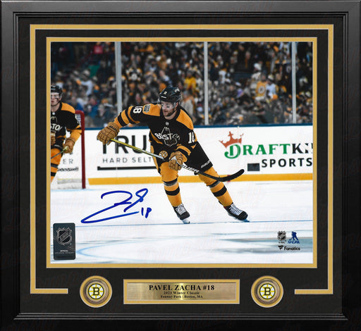 Pavel Zacha 2023 Winter Classic Action Boston Bruins Autographed 11" x 14" Framed Hockey Photo - for just $99.99! 