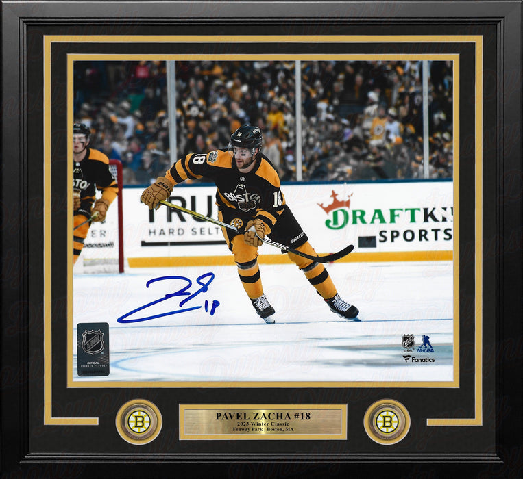 Pavel Zacha 2023 Winter Classic Action Boston Bruins Autographed 11" x 14" Framed Hockey Photo - for just $99.99! 