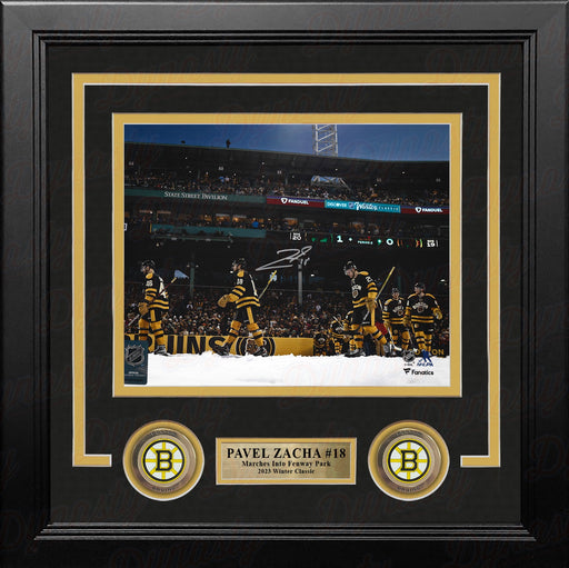 Pavel Zacha 2023 Winter Classic Entrance Boston Bruins Autographed 8" x 10" Framed Hockey Photo - for just $79.99! 