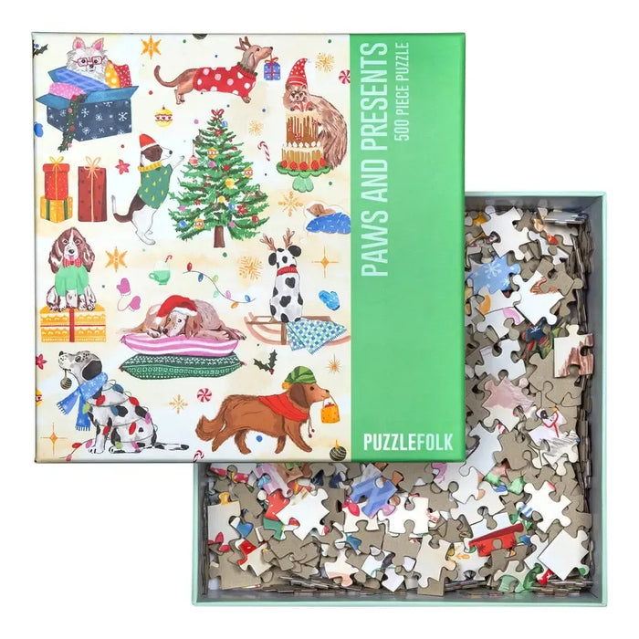 Paws & Presents 500 Piece Jigsaw Puzzle PuzzleFolk - for just $25.99! 