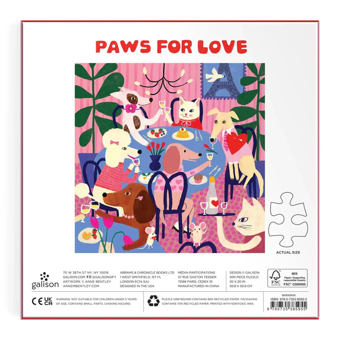 Paws for Love 500 Piece Jigsaw Puzzle Galison - for just $17.99! 
