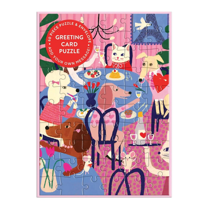 Paws for Love Greeting Card 60 Piece Jigsaw Puzzle Galison - for just $7.99! 