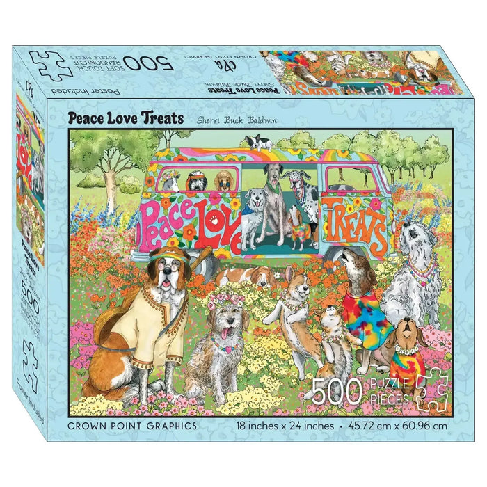 Peace Love Treats 500 Piece Soft Touch Jigsaw Puzzle Crown Point - for just $19.99! 