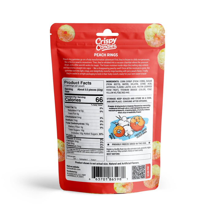Crispy Candies - Peach Rings Freeze Dried Candy 114g - for just $9.99! 