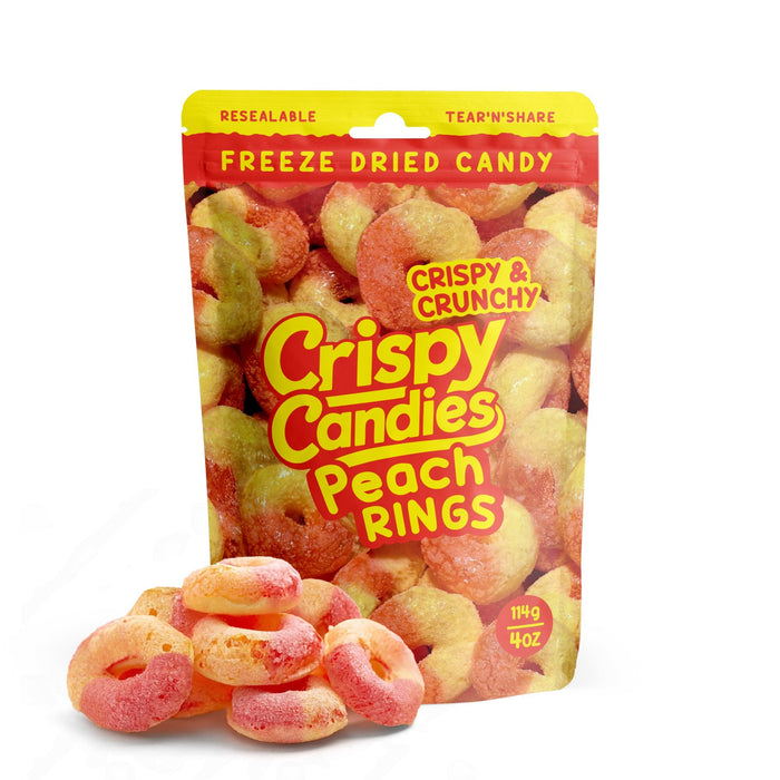 Crispy Candies - Peach Rings Freeze Dried Candy 114g - for just $9.99! 