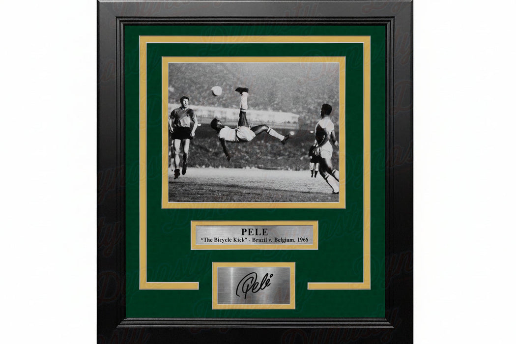 Pele Bicycle Kick Brazil National Team 8x10 Framed Soccer Photo with Engraved Autograph - for just $79.99! 