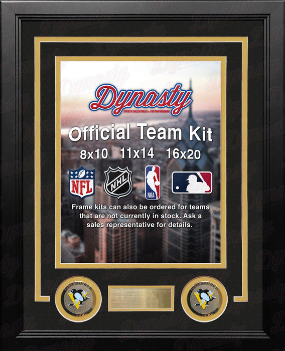 NHL Hockey Photo Picture Frame Kit - Pittsburgh Penguins (Black Matting, Yellow Trim) - for just $29.99! 
