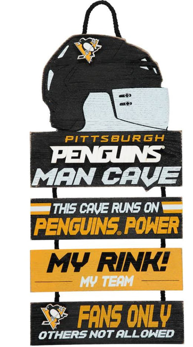 Pittsburgh Penguins Wooden Helmet Man Cave Dangle Sign - for just $29.99! 