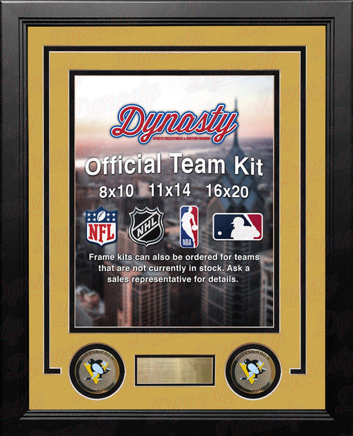 NHL Hockey Photo Picture Frame Kit - Pittsburgh Penguins (Yellow Matting, Black Trim) - for just $29.99! 