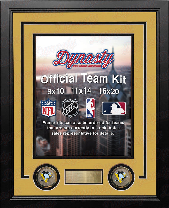 NHL Hockey Photo Picture Frame Kit - Pittsburgh Penguins (Yellow Matting, Black Trim) - for just $29.99! 