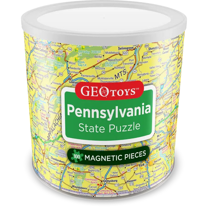 Pennsylvania State 100 Piece Magnetic Jigsaw Puzzle Geotoys - for just $11.99! 