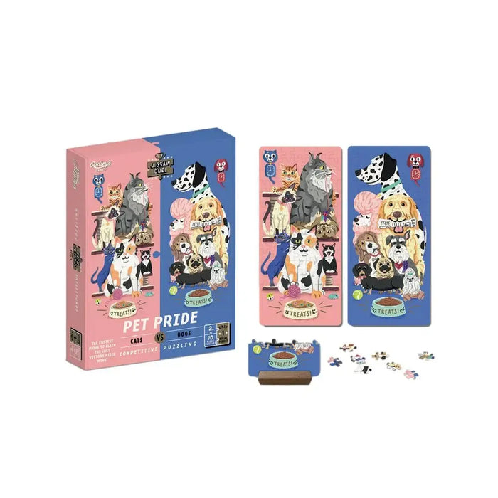Pet Pride Cats vs Dogs Set of 2 70 Piece Jigsaw Duel Puzzles Ridley - for just $14.99! 