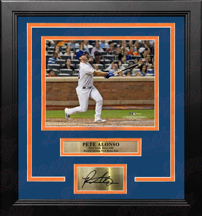 Pete Alonso Record-Breaking Home Run New York Mets 8" x 10" Framed Photo with Engraved Autograph - for just $79.99! 