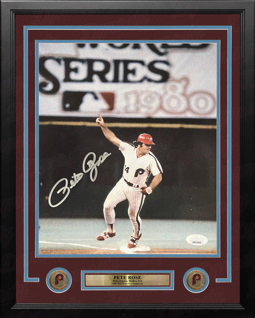 Pete Rose 1980 World Series Philadelphia Phillies Autographed 16" x 20" Framed Baseball Photo - for just $199.99! 