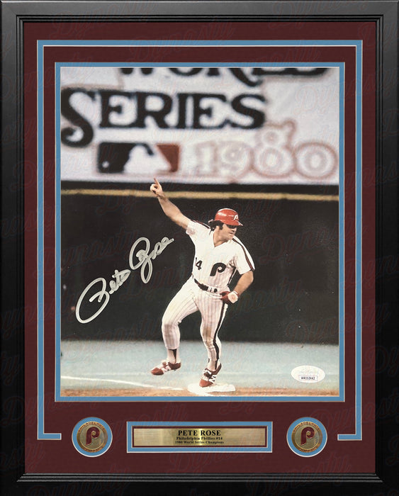Pete Rose 1980 World Series Philadelphia Phillies Autographed 16" x 20" Framed Baseball Photo - for just $199.99! 