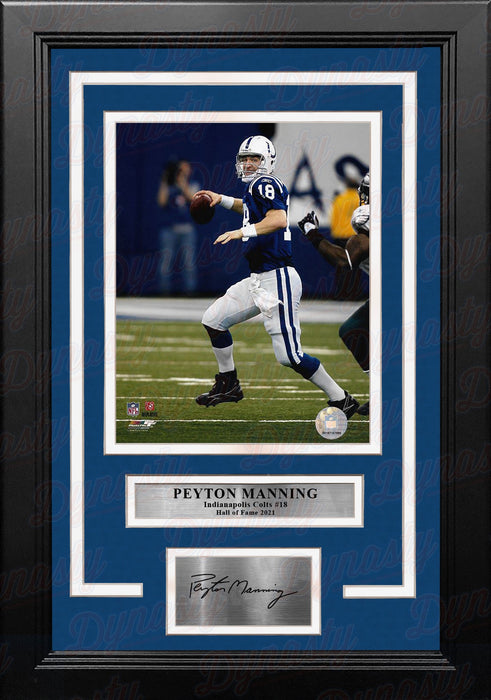 Peyton Manning in Action Indianapolis Colts 8" x 10" Framed Football Photo with Engraved Autograph - for just $79.99! 