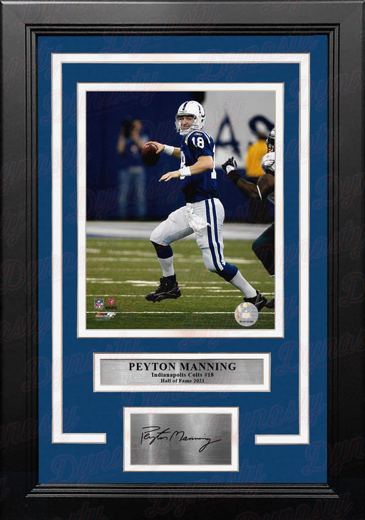 Peyton Manning in Action Indianapolis Colts 8" x 10" Framed Football Photo with Engraved Autograph - for just $79.99! 